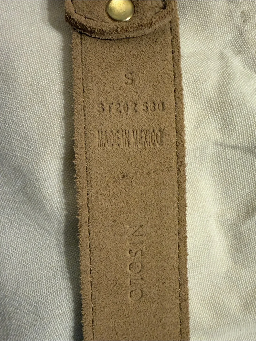 Nisolo Men’s Owen Suede Leather Belt 2.0 in Linen size small NWT